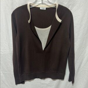 Akris Punto Brown and Cream Sweater